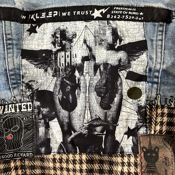 Kleep Blue Brown Brick Layer Jean Jacket‎ Boys 7/8  Premium Washed Cotton Denim - Picture 7 of 10